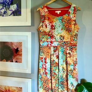 Kenar Multicolor Abstract Midi Dress